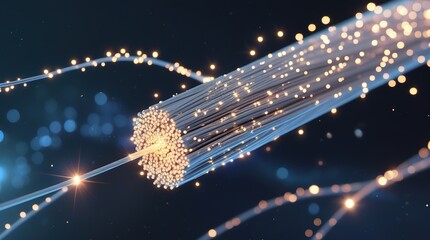 Bright night city lights glow with star-like sparkle against the dark sky, illuminating the new year's celebration traffic