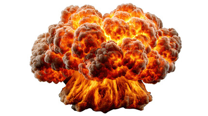 Obraz premium Explosive Cascade: A dynamic display of raw power as a massive explosion ignites in a fiery spectacle.