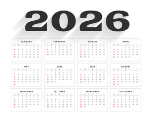 printable 2026 desk calendar layout in premium style