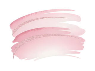 Fototapeta premium Elegant pink brush stroke with shimmering glitter texture for graphic design isolated on transparent background
