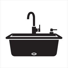 vector illustration of an old sink