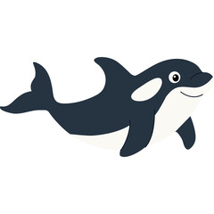 Cute Orca Whale Illustration With Transparent Background For Ocean Life Themes