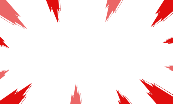 Red brush stroke burst isolated on transparent background for graphic design - Powered by Adobe