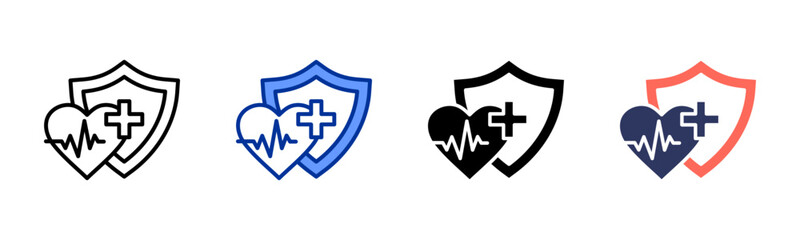 Obraz premium Health Insurance icon sheet multiple style collection