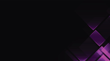 On a dark background, luminous purple geometric shapes cascade elegantly, providing a modern, abstract design perfect for overlays or backgrounds showcasing digital artistry