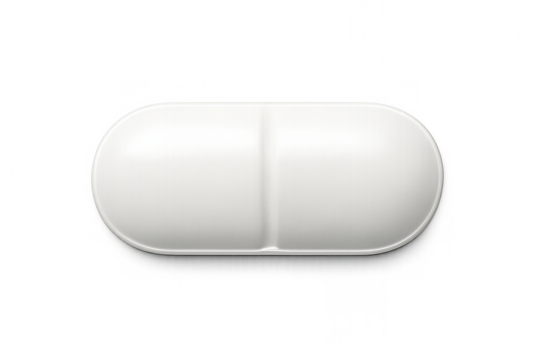 White medical pill or capsule drug isolated on a transparent background for pharmacy, medicine, and healthcare concepts - Powered by Adobe