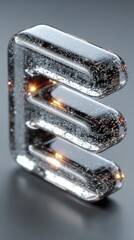 Clear 'E' Letter: 3D Render with Internal Bubbles and Reflections