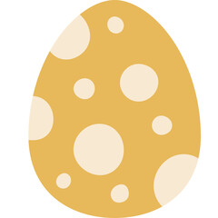 Decorative Easter Egg With Pale Yellow Polka Dots On Transparent Background