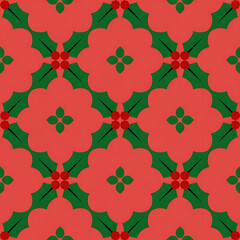 Christmas Damask Seamless Patterns