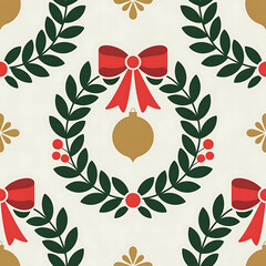 Christmas Damask Seamless Patterns