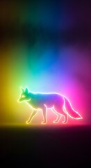 Fototapeta premium Neon Fox - A Vibrant Display of Light and Shadow.