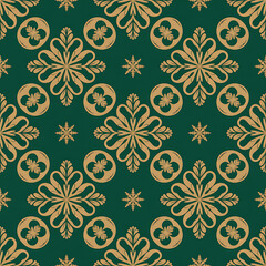 Christmas Damask Seamless Patterns