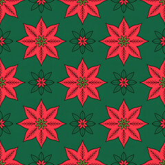 Christmas Damask Seamless Patterns