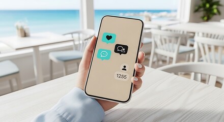 Smartphone Displaying Social Media Icons in a Bright Setting.