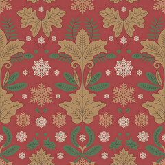 Christmas Damask Seamless Patterns