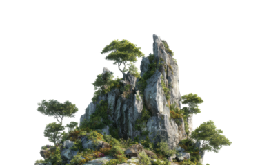 Exploring majestic rock formations in nature scenic landscape isolated on transparent background
