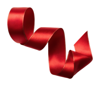 Creative red ribbon decoration concept isolated on transparent background