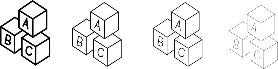 Obraz premium Baby ABC cubes icon outline trend modern simple version vector illustration