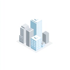 Obraz premium Isometric city buildings illustration representing urban development concept