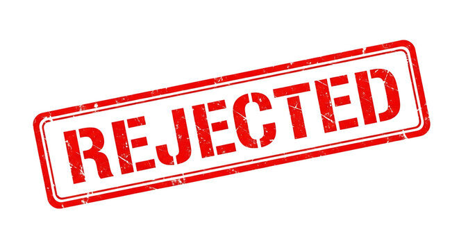 Red rejected stamp isolated on transparent background a visual representation of denial, disapproval, and the concept of being turned down