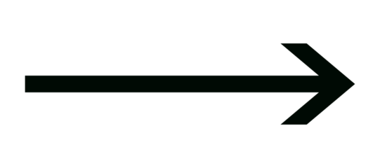 Black arrow pointing to the right isolated on transparent background, direction sign