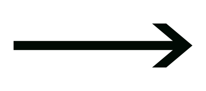 Black arrow pointing to the right isolated on transparent background, direction sign