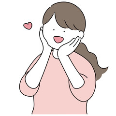 喜ぶ女性のイラスト