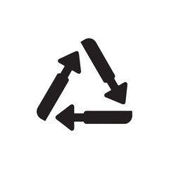 Rotation of the arrow in the triangle icon.