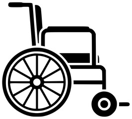wheel illustration chair silhouette wheelchair logo disability icon health outline care man person disabled adult patient accessibility hospital medical shape for vector graphic background