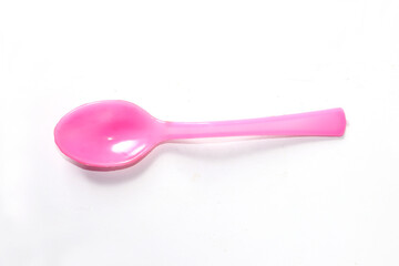 plastic spoon isolated on white