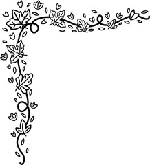 Obraz premium Autumn Fall Vine Corner Border Frame Illustration