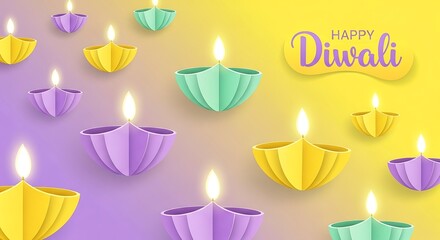 Diwali Celebration - Festive Paper Lanterns and Warm Wishes.