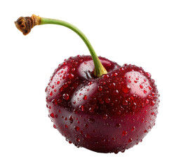 Fresh cherry nature food detail isolated on transparent background