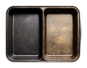 Cleaning tips for stained baking tray kitchen guide isolated on transparent background