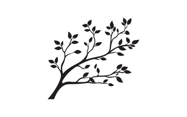 Fototapeta premium Botanical Leaf Branch Silhouette Illustration for Nature and Design Art