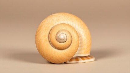 calcified. Tightly curled nautilus shell in warm beige tones on a neutral background. wildlife magazines, conservation campaigns, designed for nature documentaries and education.