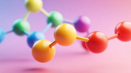 Colorful Molecular Model on Gradient Background