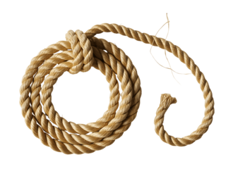 Coiled rope isolated on transparent background