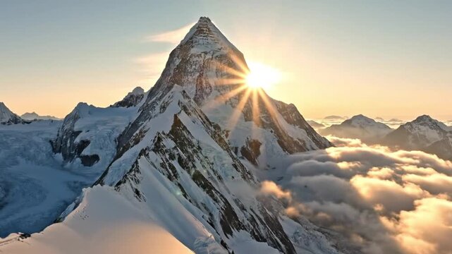 Evening view of Mount Everest, Drone shot in 4k mode.