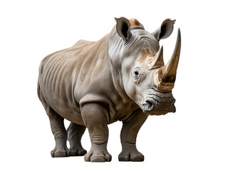 Fototapeta premium Rhino standing isolated on transparent background