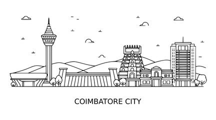 Naklejka premium Coimbatore City, India