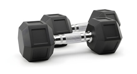 pair of dumbbells isolated on white background