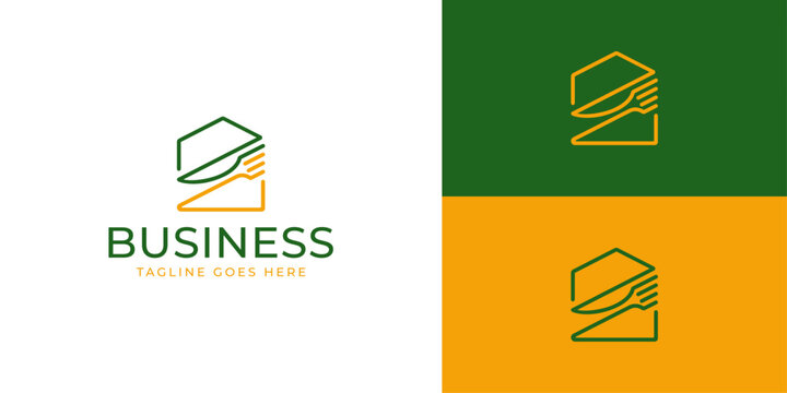 Restaurant House Logo – Fork and Knife in Home Symbol for Food, Cafe, and Dining Business Branding