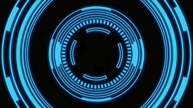 Futuristic HUD Interface Background with Glowing Blue Circular Elements