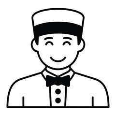 Friendly bellhop or hotel staff icon