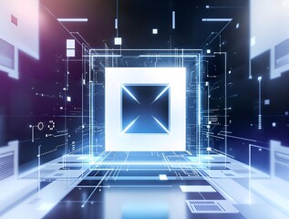 Abstract blue background with a futuristic digital network pattern for technology business and data communication illustration