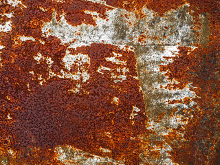 Rust iron rusty steel background old sheet brown orange color effect weathered wall floor rough pattern seamless dirty grounge metallic damaged rusted textured backdrop industrial material scratch.