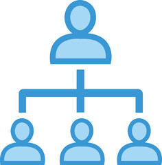 Vector illustration organizational chart icon representing business structure and team hierarchy