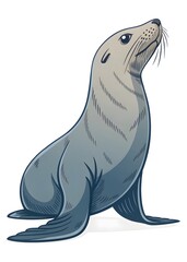  Stylized Sea Lion Graphic