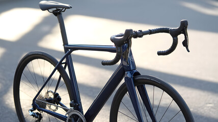 Sleek blue road bicycle modern design for fitness and recreation perfect for cycling enthusiasts and outdoor adventures